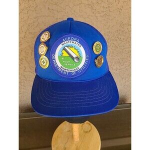 Vintage Trucker Snapback Aurora CO Dept Of Utilities w/ pins VTG